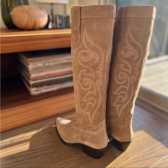 Zara Cowboy Boot - Tall Split Leather Suede - Picture 3 of 15